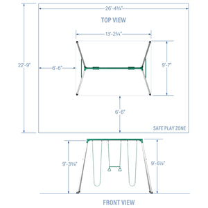 Big Brutus Heavy-Duty Metal A-Frame Swing Set